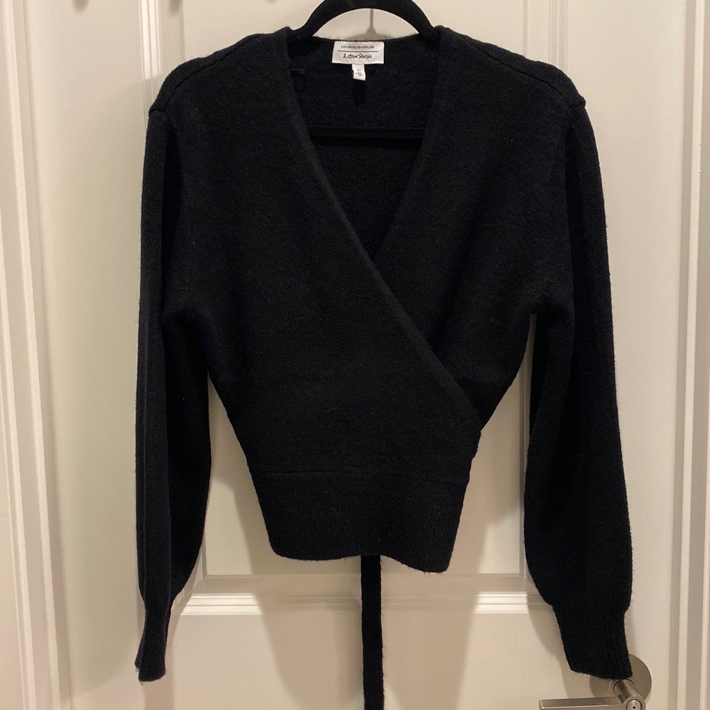 & Other Stories wrap sweater. black.